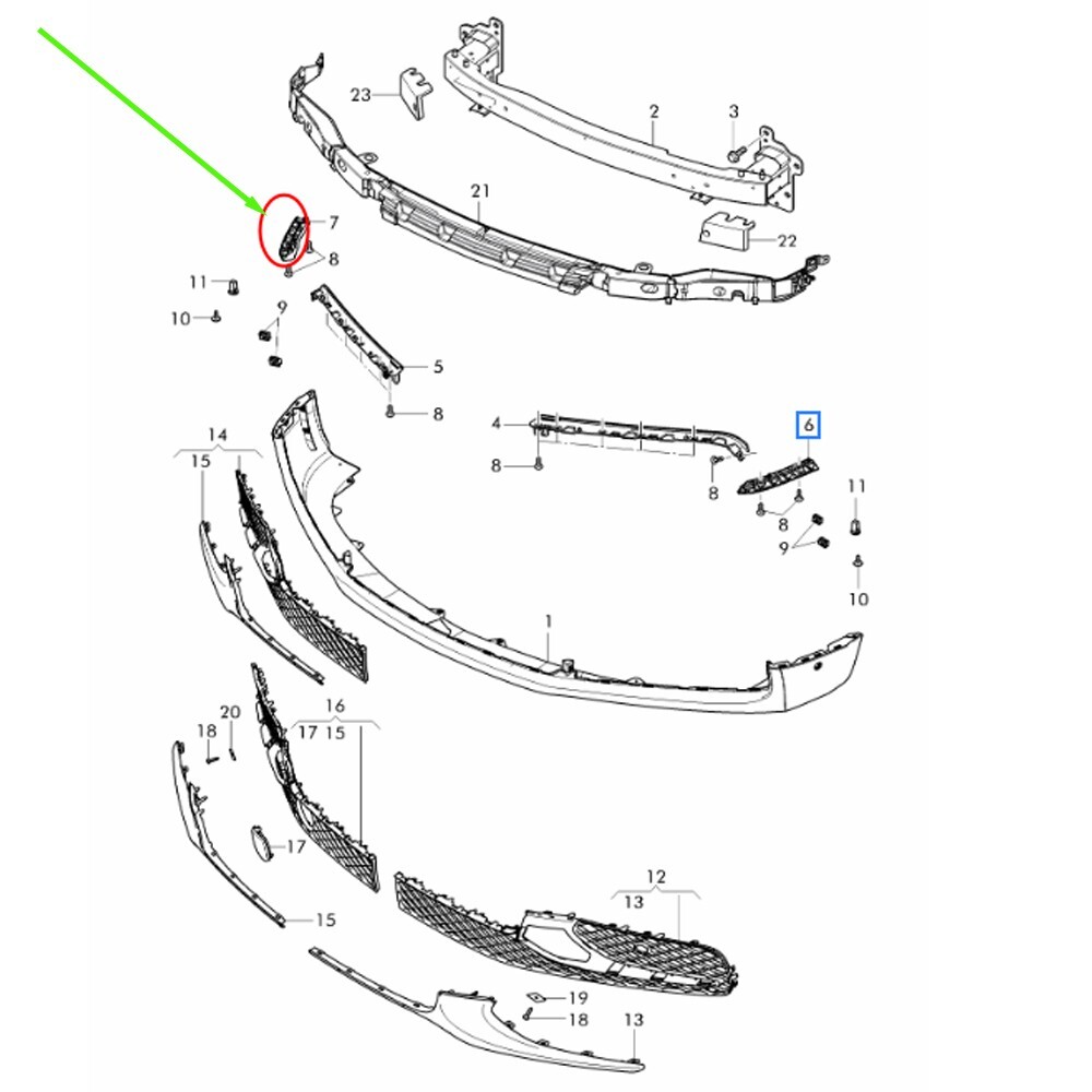 Bentley Flying Spur 2014-2019 Front Right Bumper bracket P/N 4W0807184