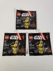 Lot Of 3 LEGO Star Wars C-3PO with Red Arm Polybag 5002948 Retired Brand NEW