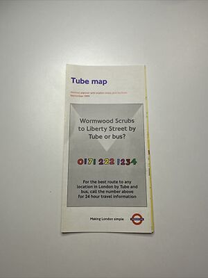 September 1999 (YP Werbung: Nieten) London Underground Tube Map Pocket Diagram