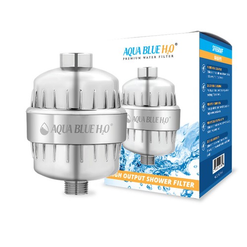 KDF/Carbon Shower Filter Removes Chlorine Chloramines Heavy Metals AQUA BLUE H2O - Picture 7 of 11