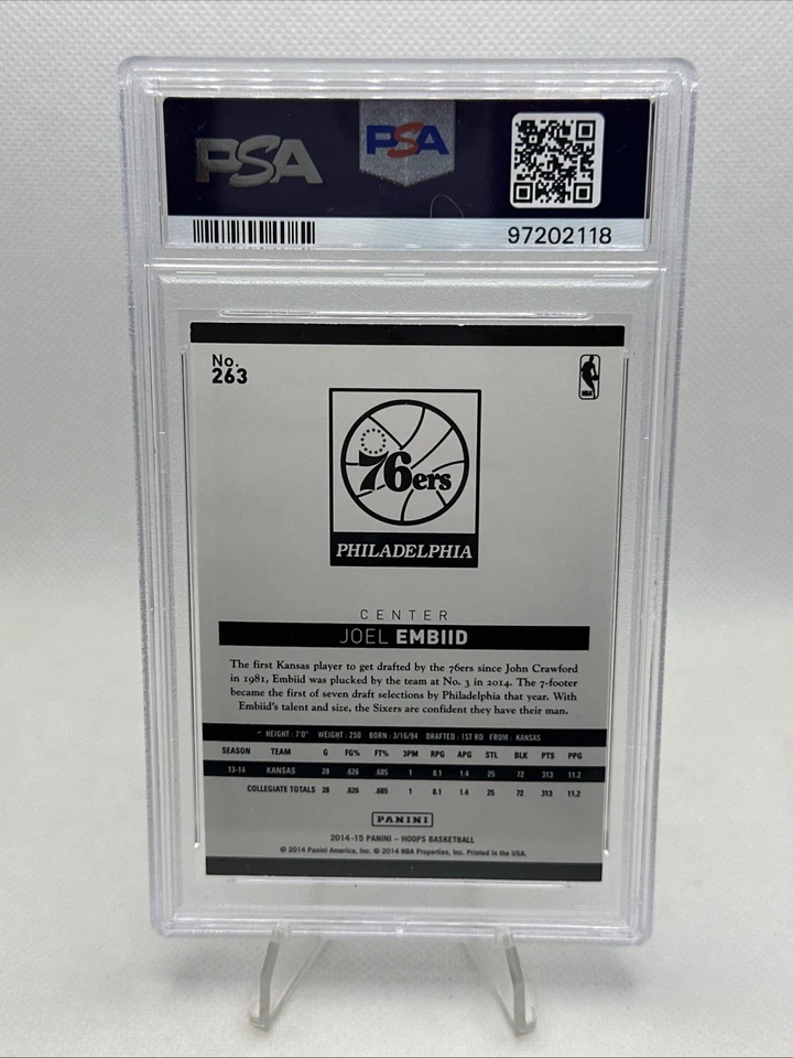 2014 Panini Hoops #263 Joel Embiid (RC) (PSA 7) - Image 2 of 2