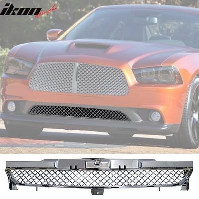Fits 11-13 Dodge Charger Bentley Mesh Style Front Bumper Lower Grille ABS Chrome