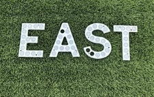 Vintage Aluminum Button Copy Letters