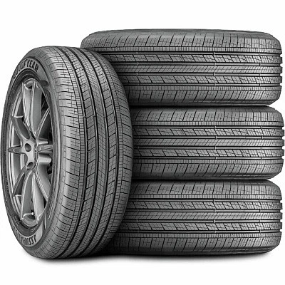 A set of four wheels with Goodyear Assurance Finesse all season tires