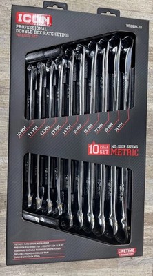 New Icon WRDBM-10 Metric Double Box Ratcheting Wrench - 56653 (10 Pc)