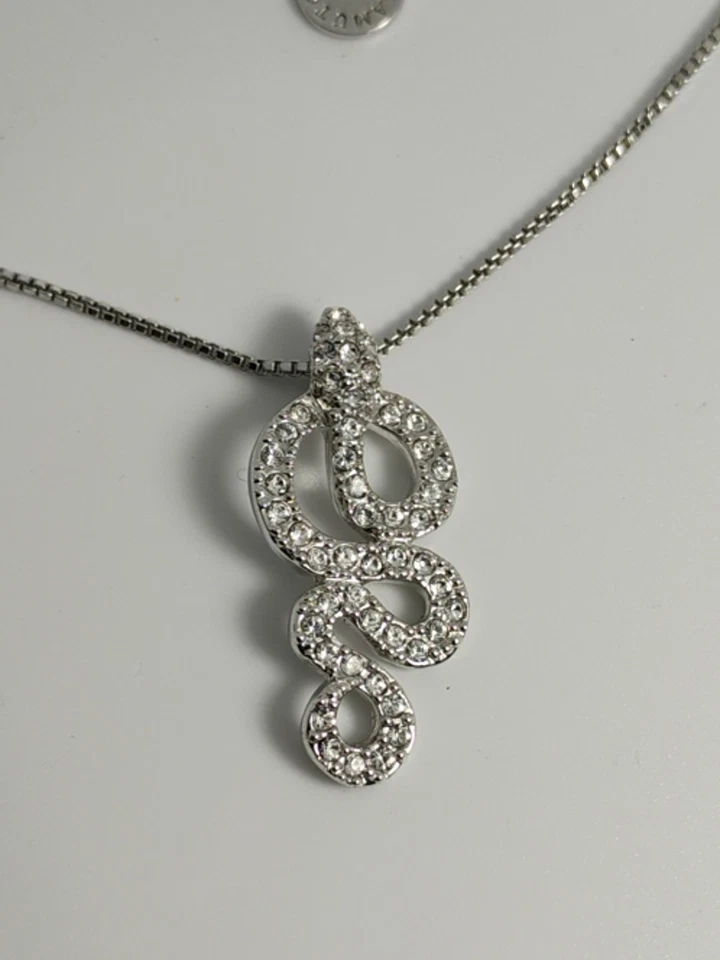 Collar Vince Camuto Serpiente Circonita cúbica Tono Plata 18" Foto 4 de 4