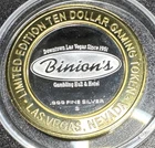Binions Las Vegas, NV .999 Silver Strike Gaming Token