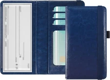 Checkbook Cover Leather RFID Blocking Check Book Wallet Protective Premium Bu...