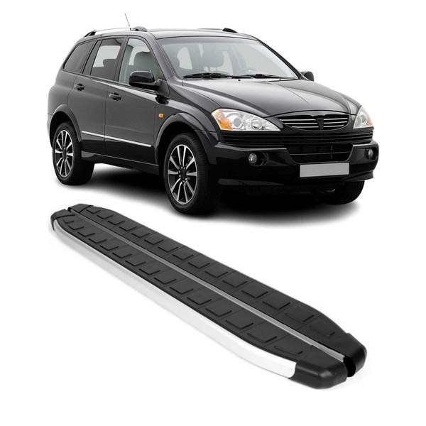 Schweller Seitenbretter Trittbretter FüR Ssangyong Kyron 2005-2015 Alu Schwarz-image