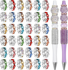120 Pcs 12 Mm Rhinestone Beads for Pen Making Bulk Multicolor Rondelle Spacers B