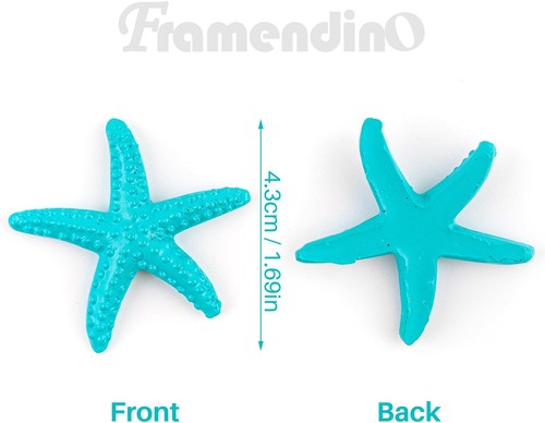 Framendino, 16 Pack Starfish Ornaments Resin Pencil 16 Pack, Blue & White - Bild 2 von 9