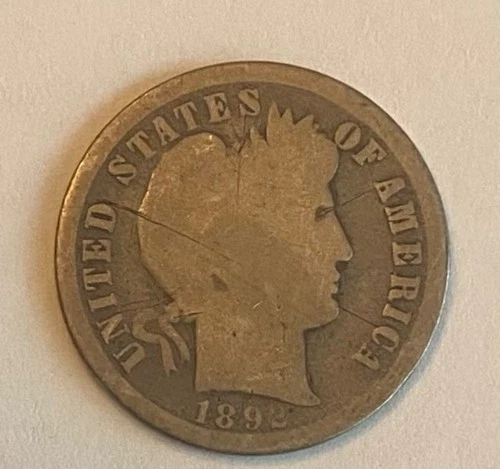 1892-S Barber Silver Dime Rare Key Date San Francisco