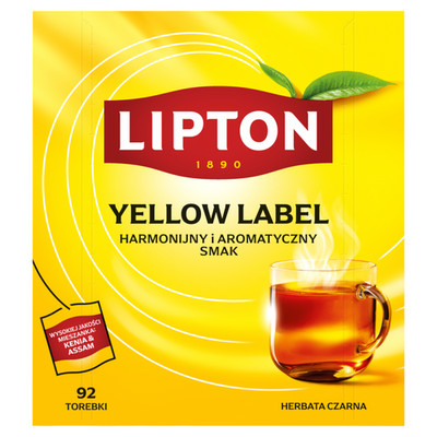5063270119112 Lipton Yellow Label Herbata czarna 184 g (92 torebki) EKATERRA