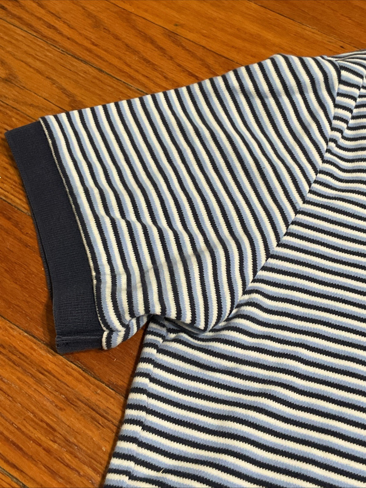 Polo vintage Ralph Lauren a righe blu royal camicia bianca arancione logo pony M Y2K