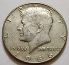 1966 Kennedy Half • Good Details, Points & Toned • 40% Silver • X55