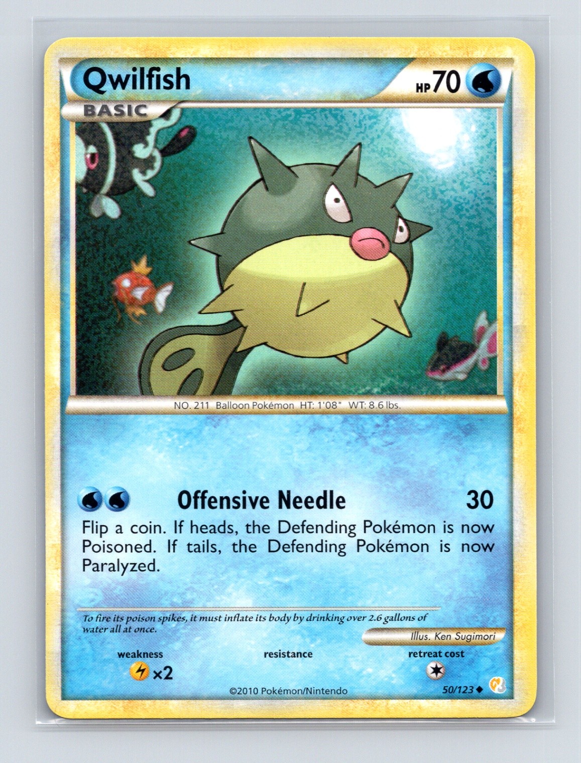 Pokémon TCG Qwilfish 50/123 HeartGold SoulSilver Normal LP