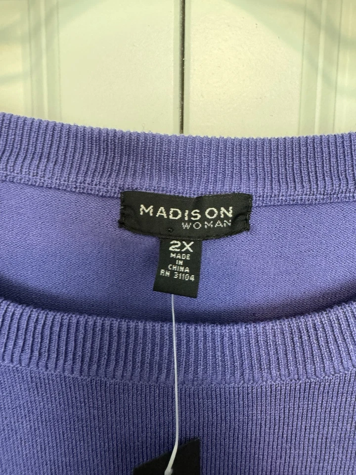 MADISON (Belk) Size 2X Purple Sleeveless Round Neck Top Shirt Tank Shell NWT - Image 3 of 4