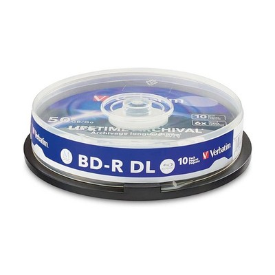 Verbatim MDISC Blu-ray BD-R 50 GB 6x bedruckbare Spindelwanne mit 10 Discs (43847)