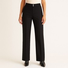 Armani Collezioni Black 100 Wool Cuffed Wide Leg Dress Trouser Women  s Size 6