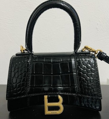 Balenciaga Hourglass XS Top Handle Bag in Schwarz