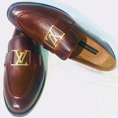Handmade Men Brown Leather Moccasin Loafers Slip on Formal Dress Shoes