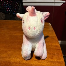 Small Pink  White Unicorn Stuffed Animal Plush Toy, Washable