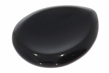  Obsidian schwarz - Daumenstein Augenstein Handschmeichler Taschenstein 45x35mm