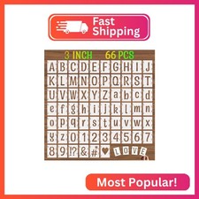DZXCYZ 3 Inch Alphabet Letter Stencils, 66 Pcs Reusable Plastic Letter Number Sy
