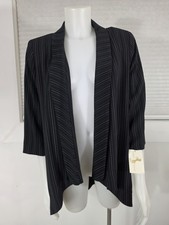 Vintage Alberto Makali Pinstripe Draped Blazer Jacket Open Front L USA NWT
