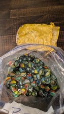 Glass Shooter Marbles Lot - Assorted Colors - Vintage Shooter Marbles 98 Total
