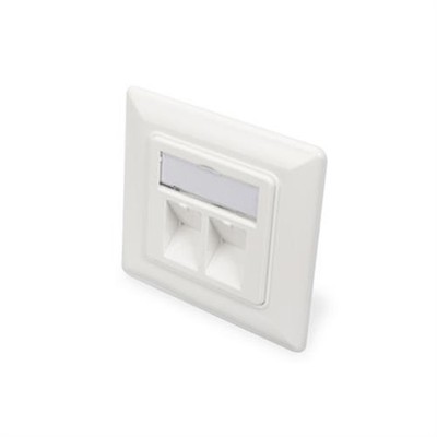 DIGITUS Leerdose für Keystone Module Rahmen 80x80mm + Zentralplatte 50x50mm Weiß