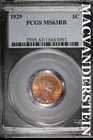 1929 Lincoln Wheat Cent- PCGS MS 63RB Lustrous- No Reserve #SLA717