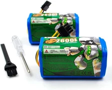 2 Pack 14.8V 2600mAh Li ion Battery Replacement for 360 C50 AIRROBO P10 TCL S1