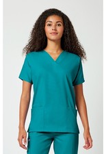 Cherokee Workwear Women Scrubs V Neck Top 4700 TLBW Teal Blue Free Ship