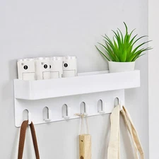 Household Plastic Wall Key Holder Rack with Hooks for Key Organizing