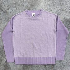 FootJoy Sweater Mens Medium Purple Wool Blend Golf Ribbed Crewneck Pullover