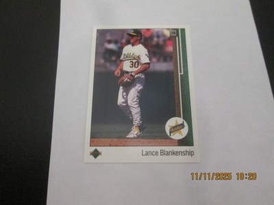 LANCE BLANKENSHIP ATHLETICS 1989 UPPER DECK ROOKIE CARD #15