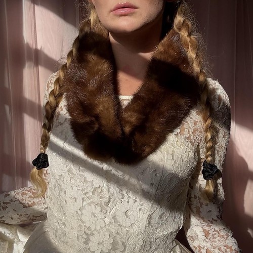 1930s Chocolate Genuine Mink Fur Collar