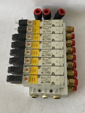 Lot Of 8 SMC VQZ2151-5LO Solenoid Air Control Valve With 8 Port Manifold