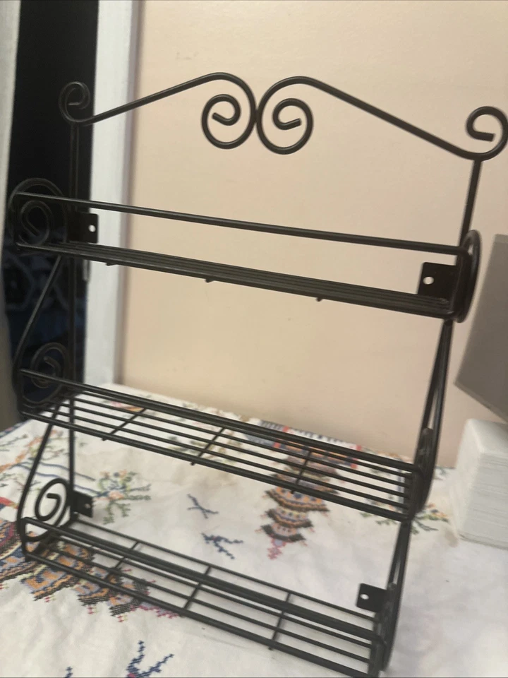 Organizador de almacenamiento de cocina con estante de especias de montaje en pared negro Twist Foto 2 de 4