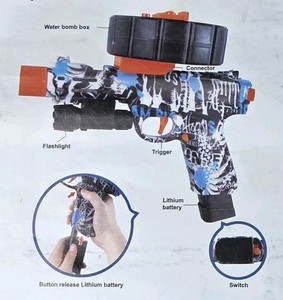 Ruger Gel Ball Blaster with Drum, Pistol Splatter with Full Automatic Mode