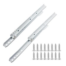 12 Inch White Coated Steel Bottom Mount Drawer Slides Pair Removable Hardware