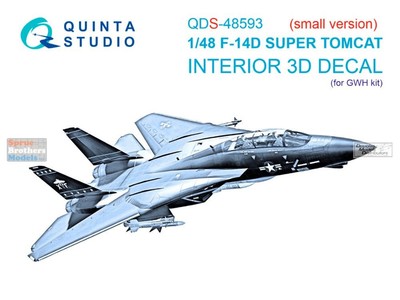 QTSQDS48593 1:48 Quinta Studio Interior 3D Decal - F-14D Tomcat (GWH kit) Small