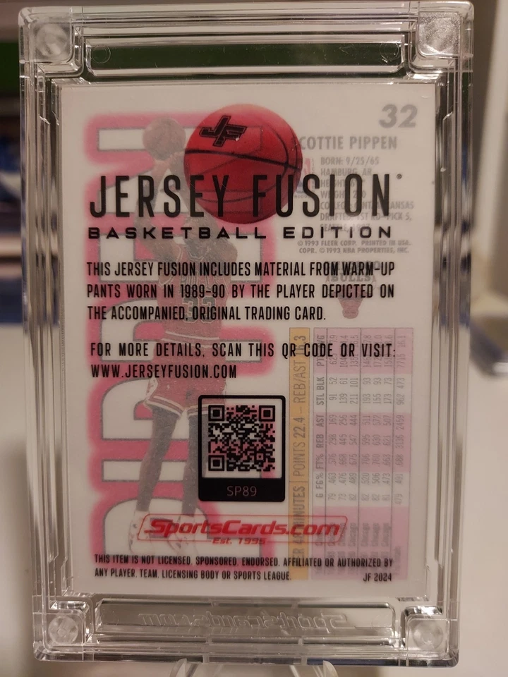 2025 Jersey Fusion Scotty Pippen Fleer Basketball Relic Game Used - Image 2 of 2