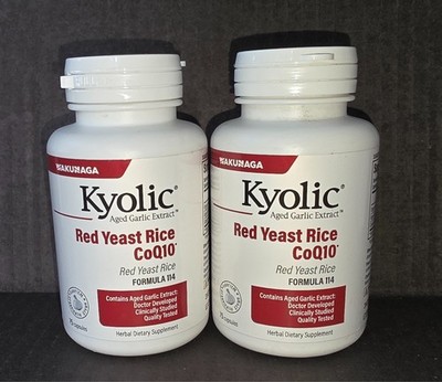 2Pk Kyolic Aged Garlic Extract Formula 114, CoQ10, 75 Capsules, Sealed, Exp10/26