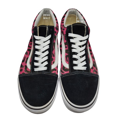 Vans Schuhe Herren 12 Old Skool schwarz Wildleder rosa Leopard Gepard Wildleder Low Tops - Bild 3 von 13