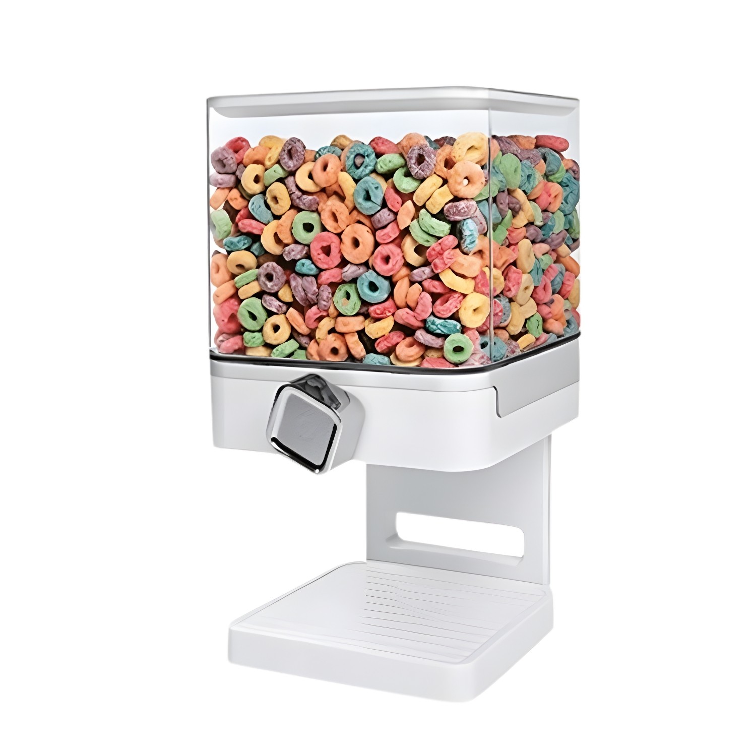 Cereal Dispenser 3.5L Plastic Dry Food Grain Storage Container Countertop White