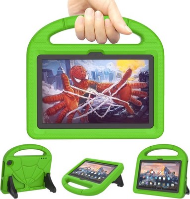 Kinder Hülle für Amazon Fire 7 - 12. Gen 2022 Stoßfest Griff Ständer Cover Grün