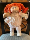 Vintage Cabbage Patch Kids Doll Orange Hair Pigtails Pink Dress Signed 1985