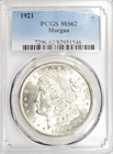 1921 MORGAN DOLLAR ~ BRIGHT WHITE PCGS MS62! INV#546